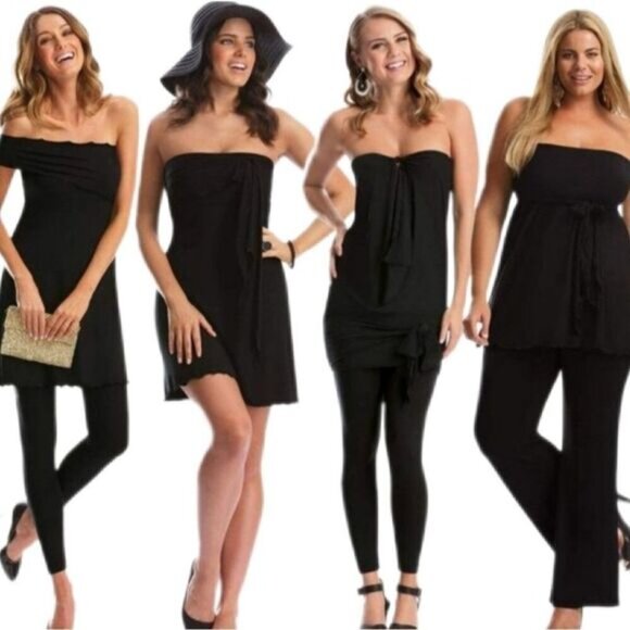 INTIMO Australia Anywear LBD Skirt Multi Way Mini Dress Tunic Top Black Sz 12 - Picture 1 of 9